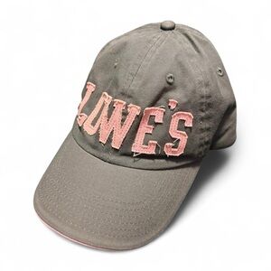 Lowe’s Embroidered Baseball Cap — Gray & Pink